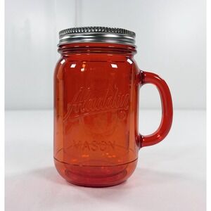 Aladdin Classic Insulated Mason Jar Tumbler Travel Mug Red Orange 20oz No Straw